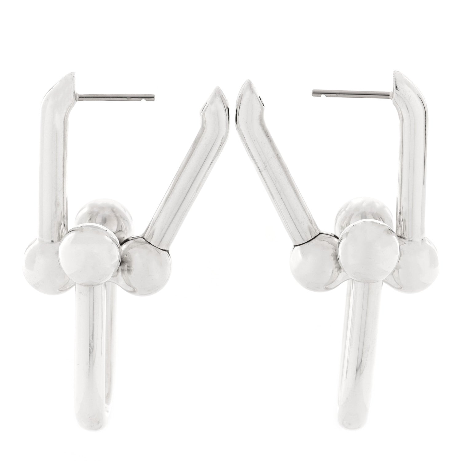 Tiffany Sterling Silver Extra Large HardWear Link Earrings 3 of 4