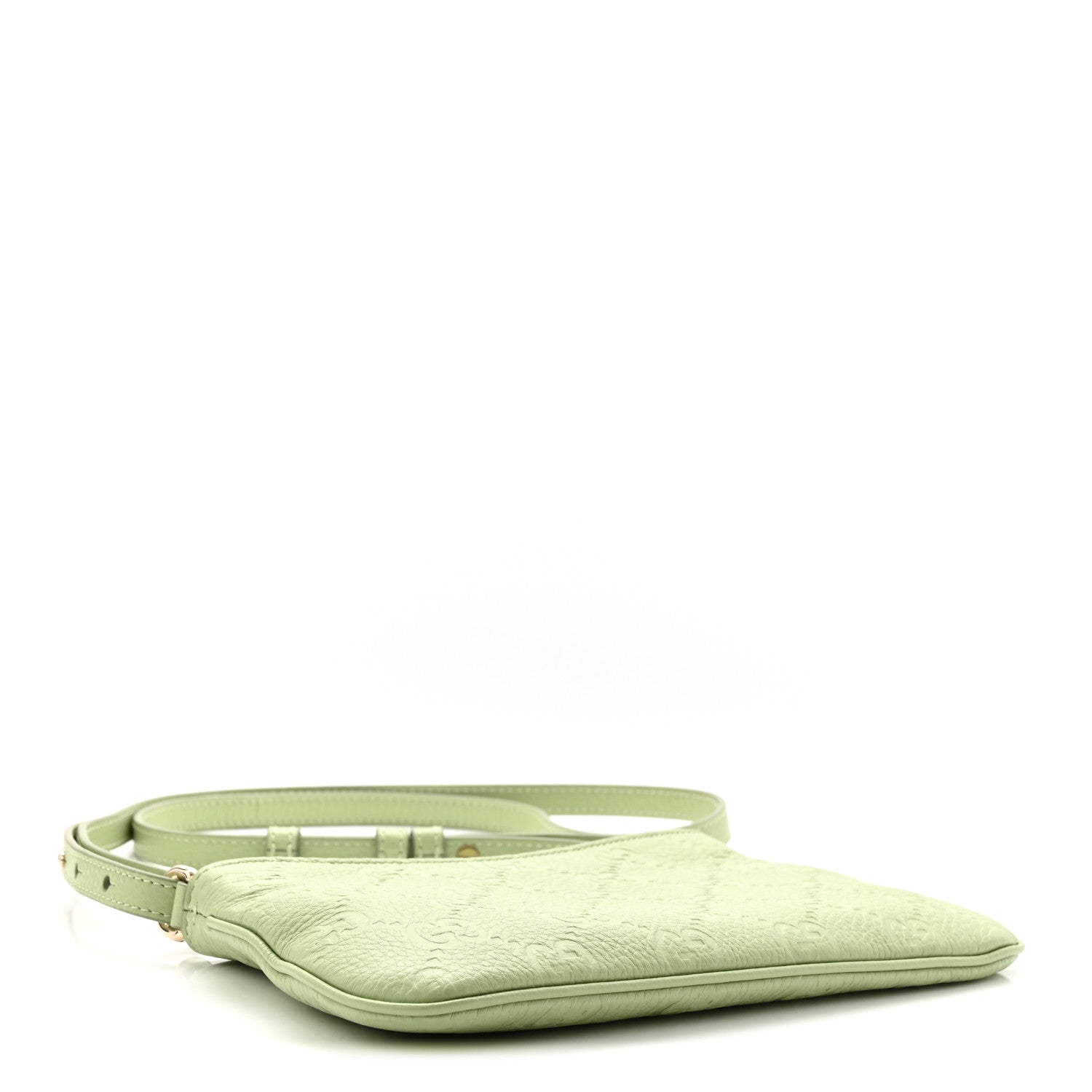 Gucci GG Grainy Calfskin Emblem Super Mini Shoulder Bag Sage Leaf 4 of 11