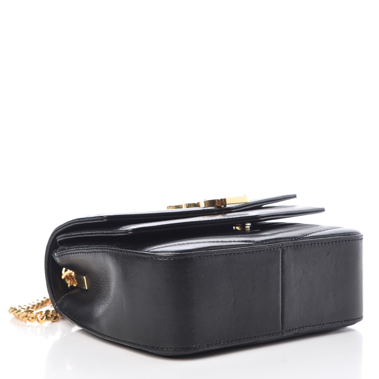 Lambskin Matelasse Chevron Monogram Small Sulpice Bag Black