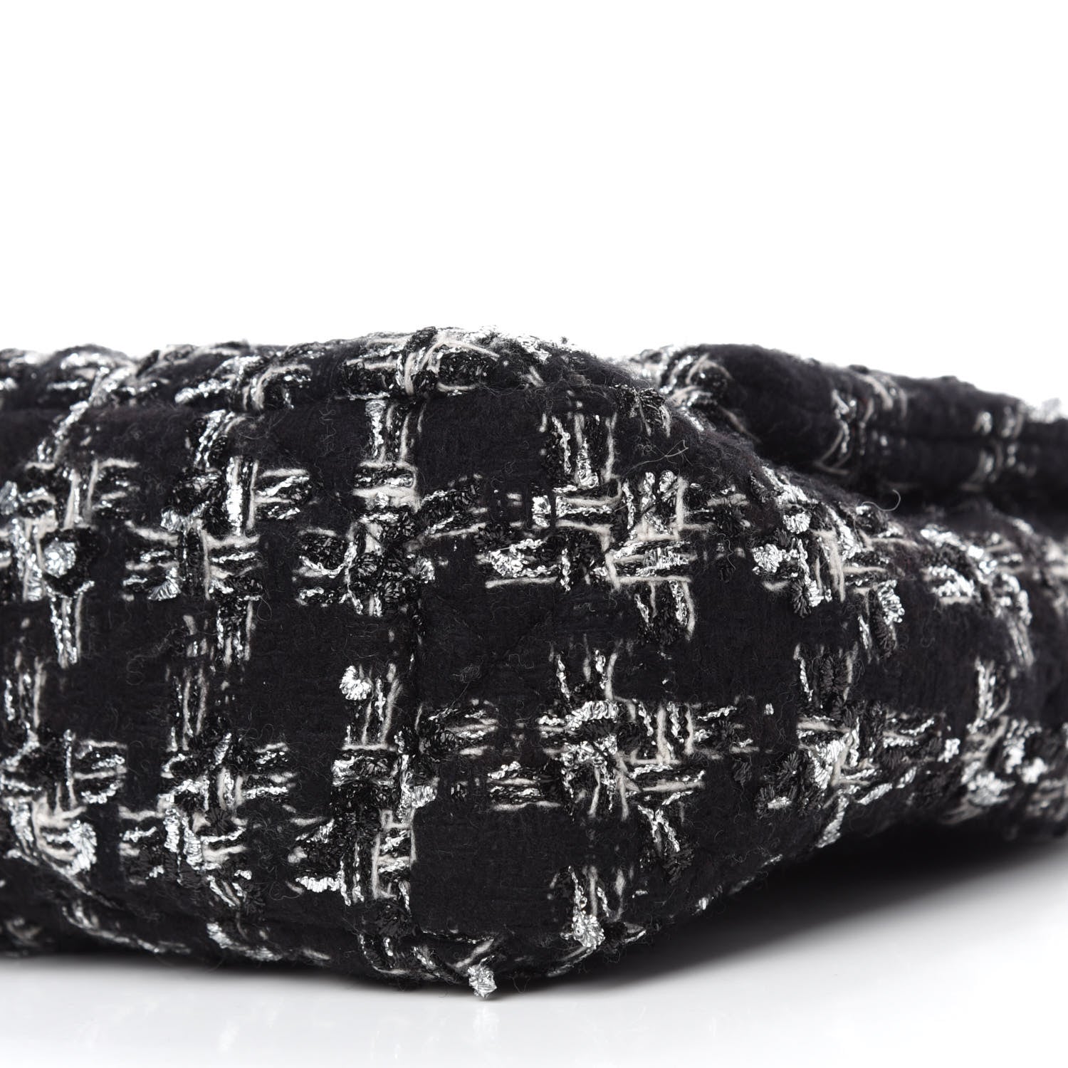 Chanel Tweed Quilted Medium Chanel 19 Flap Black Silver Ecru 7 of 12