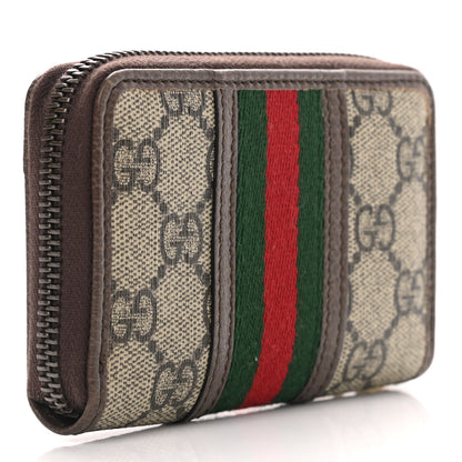 Gucci GG Supreme Web Ophidia Zip Around Card Case Brown 3 of 6