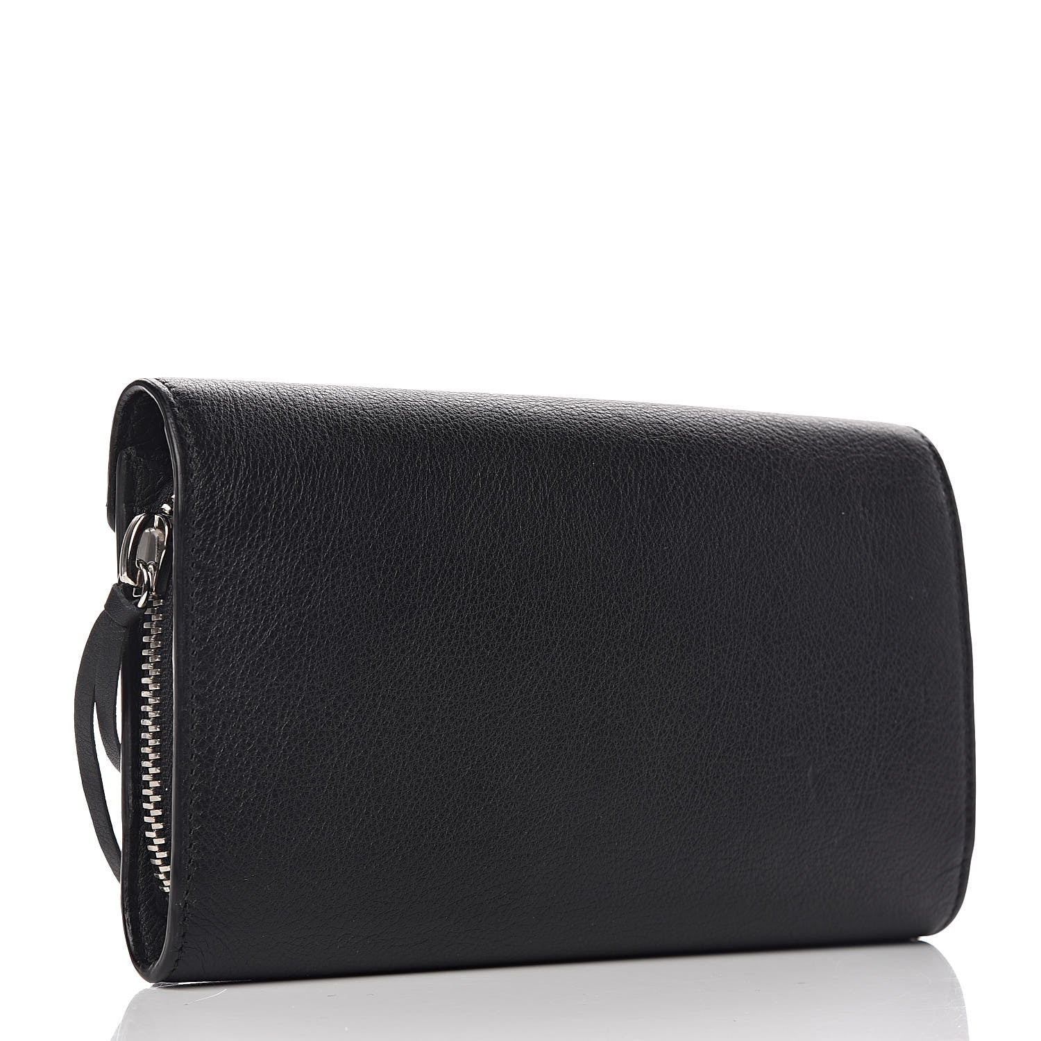 Balenciaga Calfskin Papier Money Zip Around Wallet Black 3 of 10