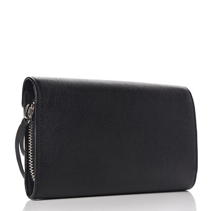Balenciaga Calfskin Papier Money Zip Around Wallet Black 3 of 10