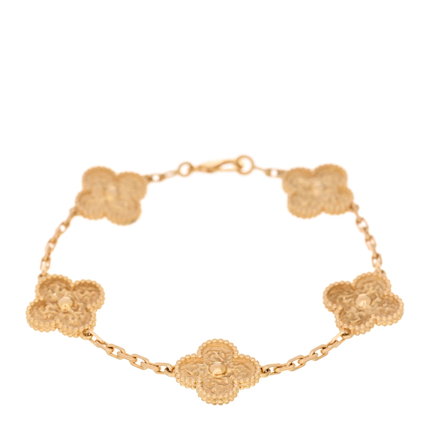 18K Yellow Gold 5 Motifs Vintage Alhambra Bracelet