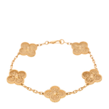 Van Cleef & Arpels 18K Yellow Gold 5 Motifs Vintage Alhambra Bracelet 1 of 4