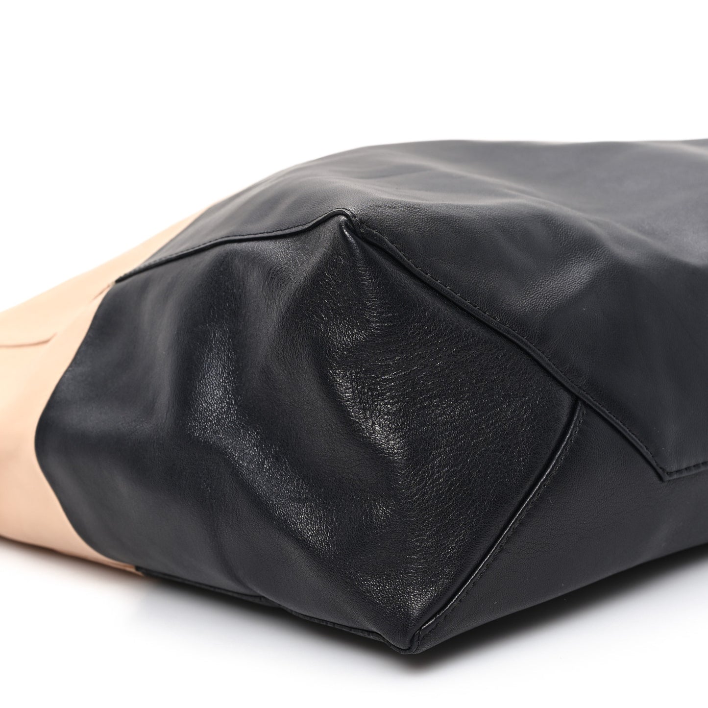 Lambskin Horizontal Bi-Cabas Nude Black