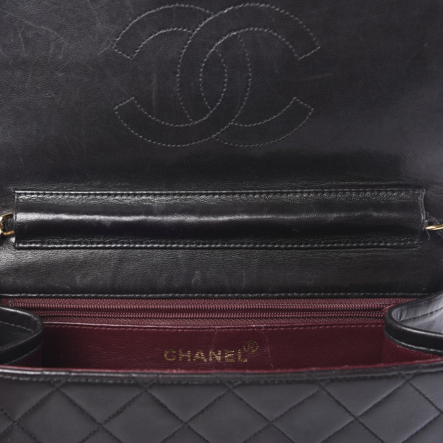 Lambskin Quilted Small Single Flap Black