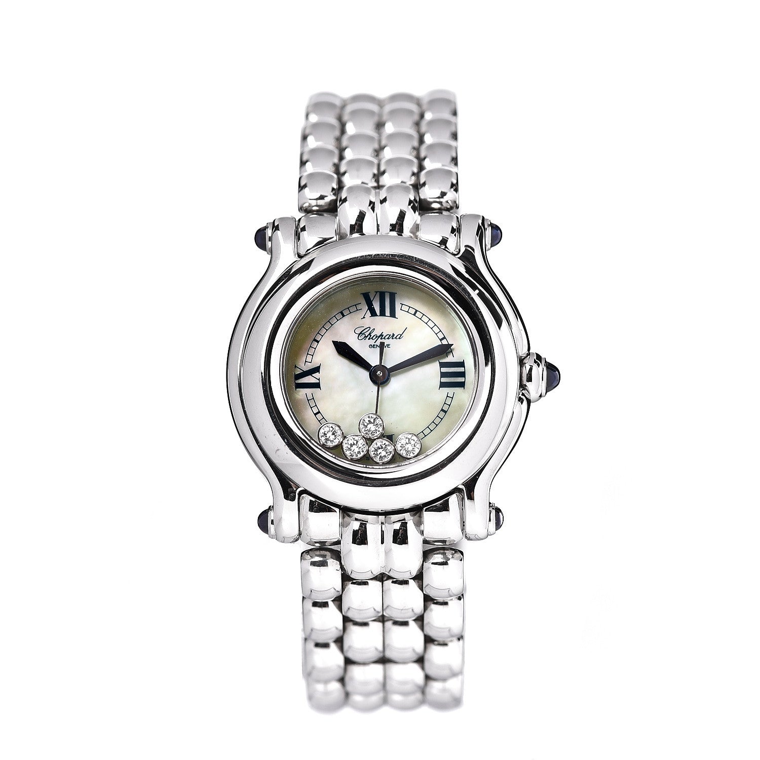 Chopard Stainless Steel 5 Diamond Mother of Pearl 26mm Happy Sport Quartz Watch 1 of 6