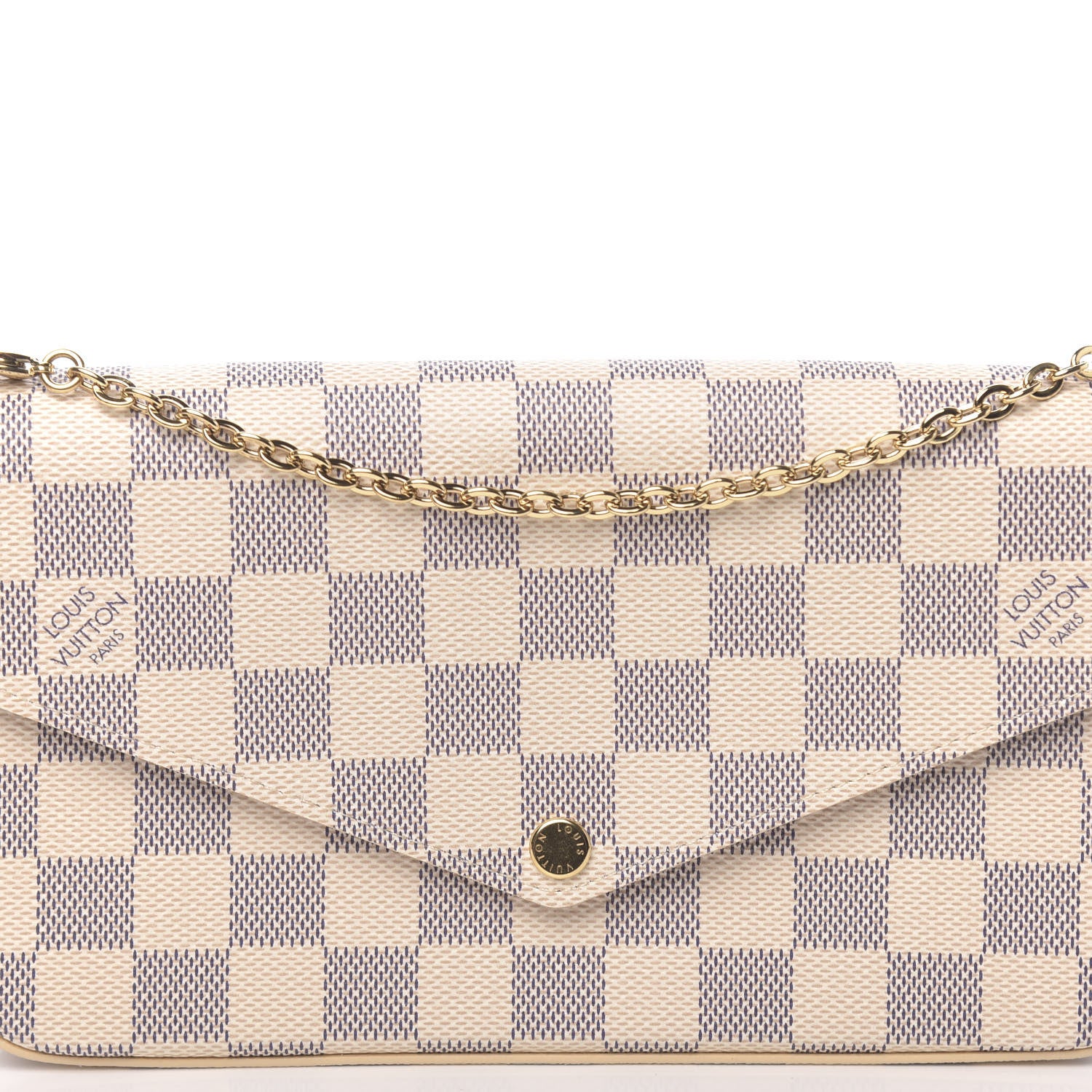 Louis Vuitton Damier Azur Pochette Felicie Chain Wallet Rose Ballerine 11 of 12