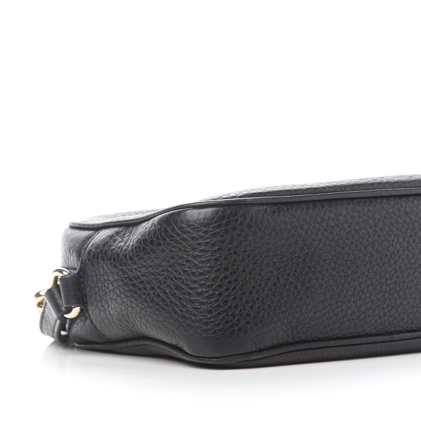 Pebbled Calfskin Small Soho Disco Bag Black