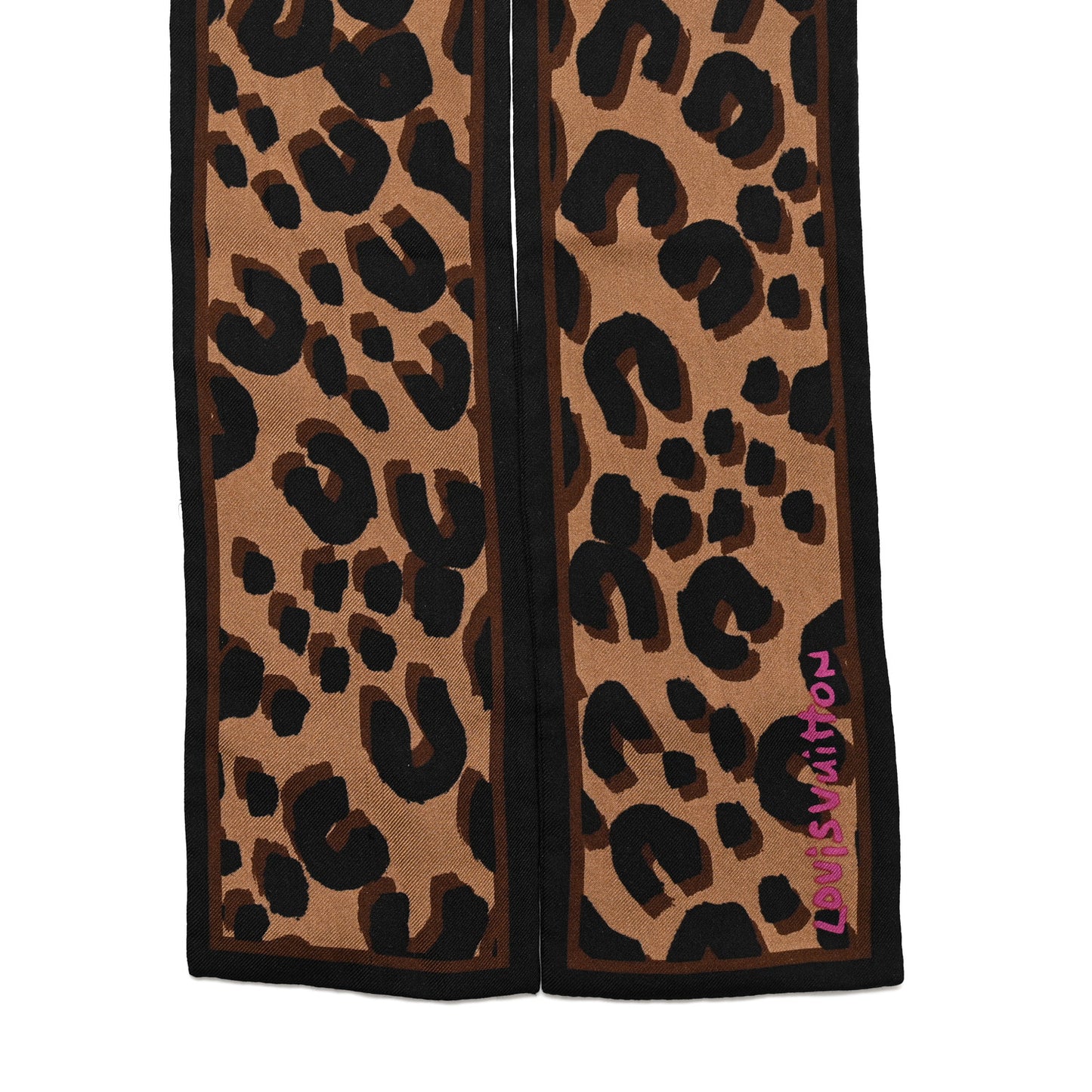 Silk Leopard Bandeau Scarf Marron