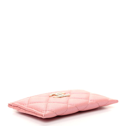 Chanel Iridescent Caviar Quilted Card Holder Rose Pink 4 of 8
