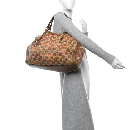 Gucci Monogram Sunset Raffia Large Sukey Brown 2 of 14