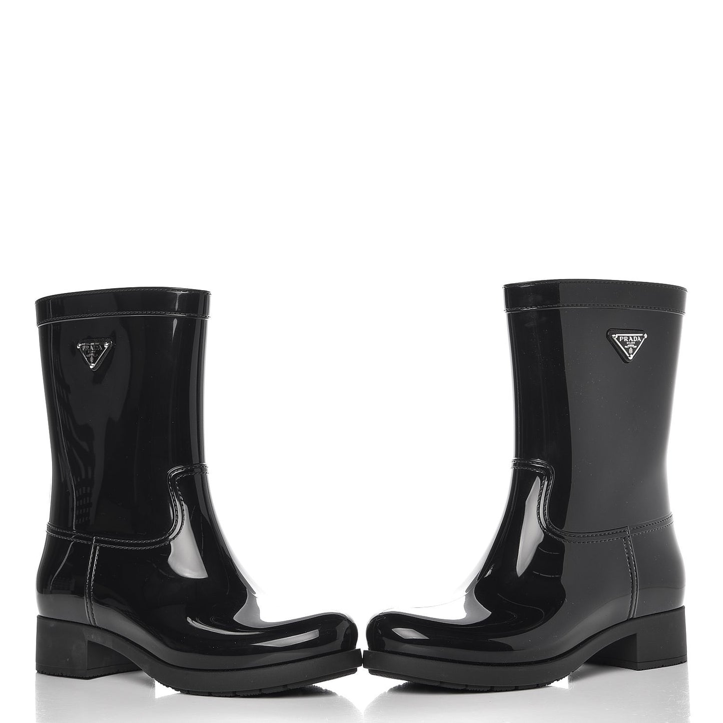Sport Rubber Mid Calf Rain Boots 40 Black