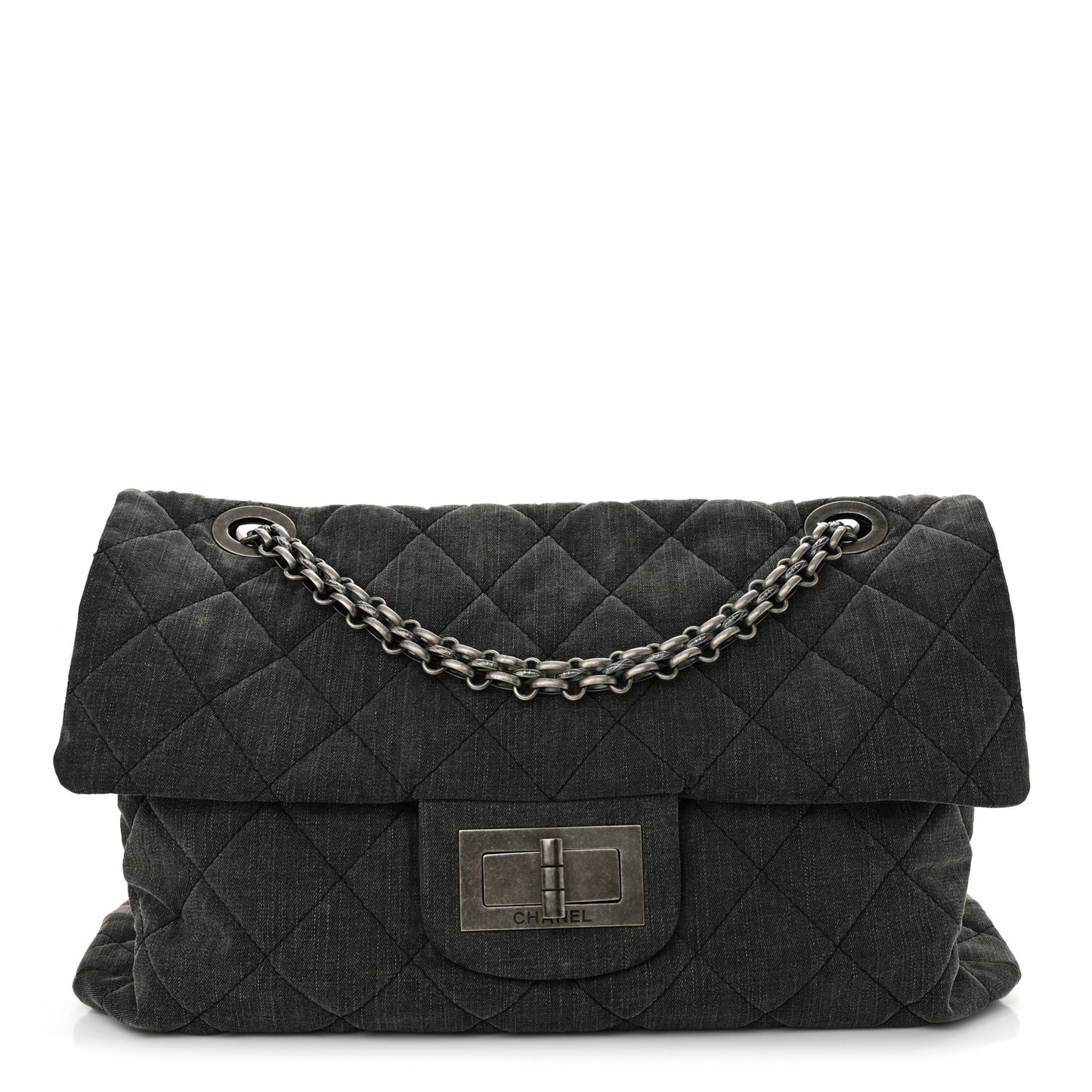 Denim Quilted XXL Reissue Flap Grey