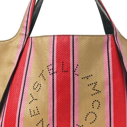Stella McCartney Raffia Striped Logo Tote Red 9 of 15
