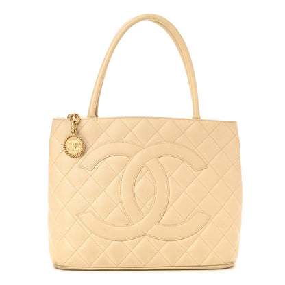 Chanel Caviar Quilted Medallion Tote Light Beige 1 of 18