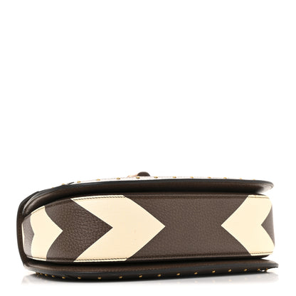 Gucci GG Supreme Monogram Studded Calfskin 100 Centennial Geometric Medium Bamboo 1947 Top Handle Bag Beige Ebony Multicolor 4 of 13