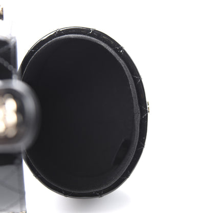 Chanel Patent Quilted Round Small Vanity With Chain Black 5 of 12