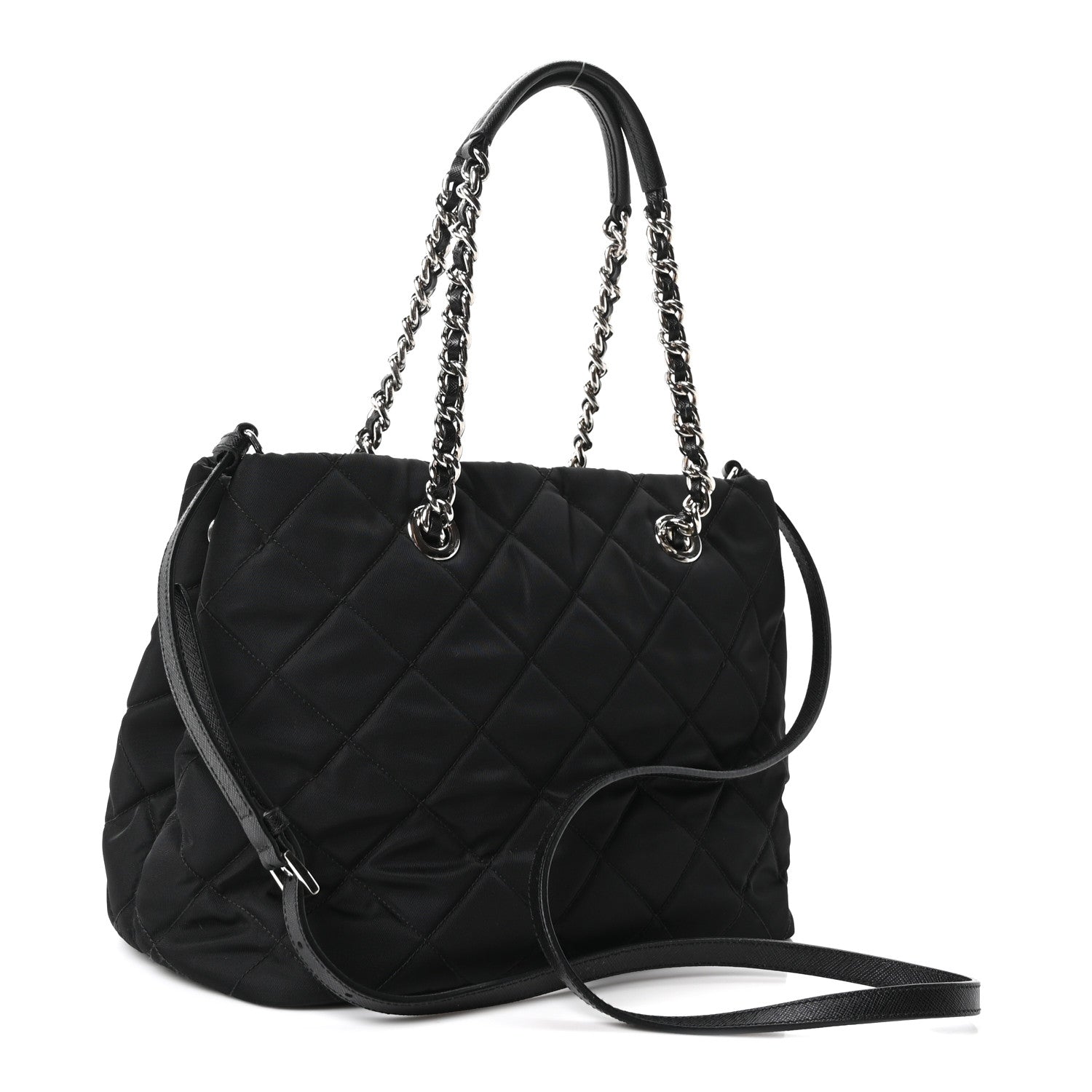 Prada Nylon Tessuto Impuntu Quilted Tote Black 3 of 11