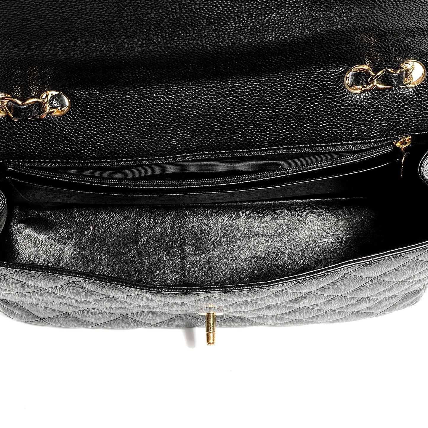 Caviar Jumbo Single Flap Black