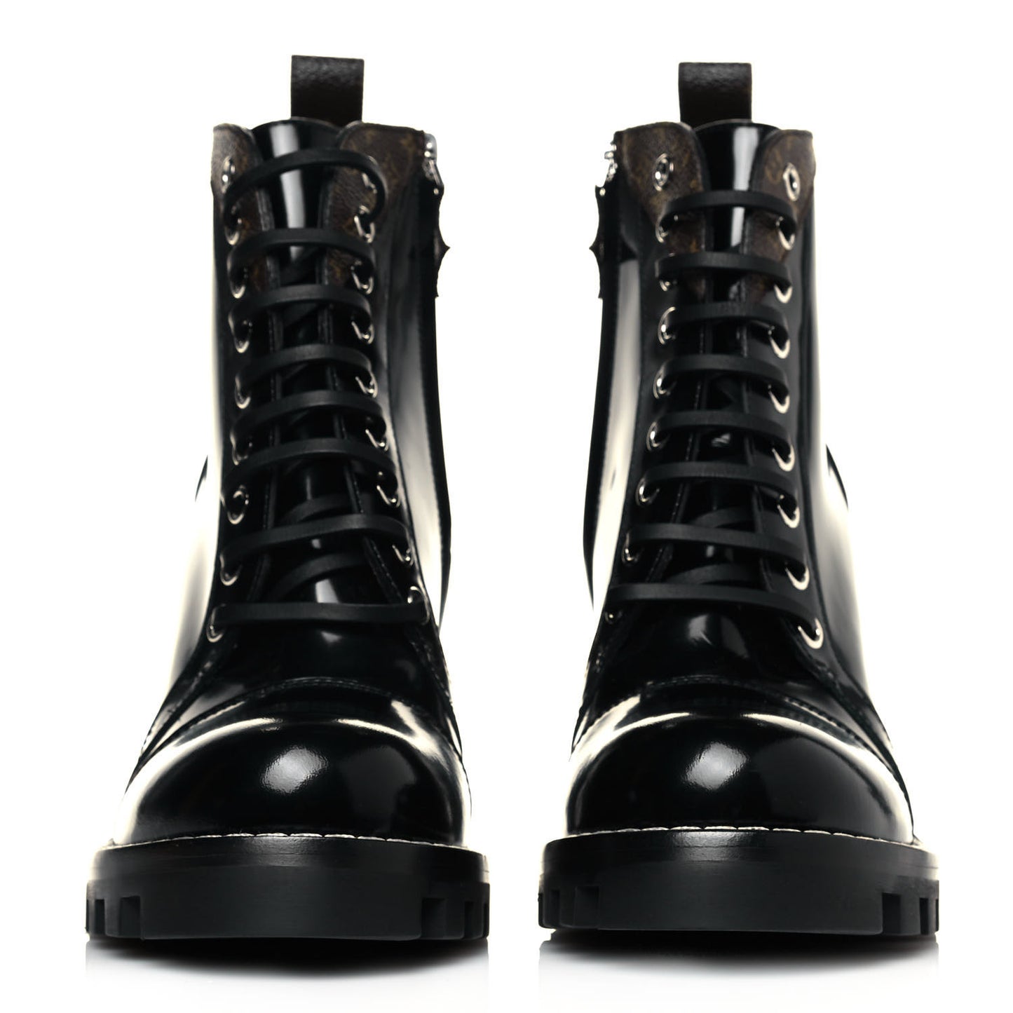 Patent Calfskin Monogram Star Trail Ankle Boots 37.5 Black