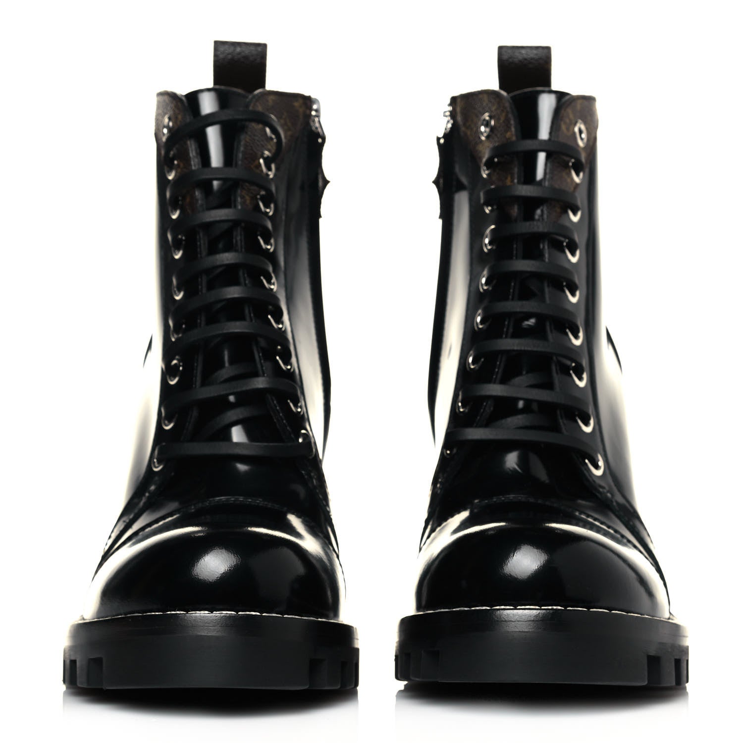 Louis Vuitton Patent Calfskin Monogram Star Trail Ankle Boots 37.5 Black 2 of 6