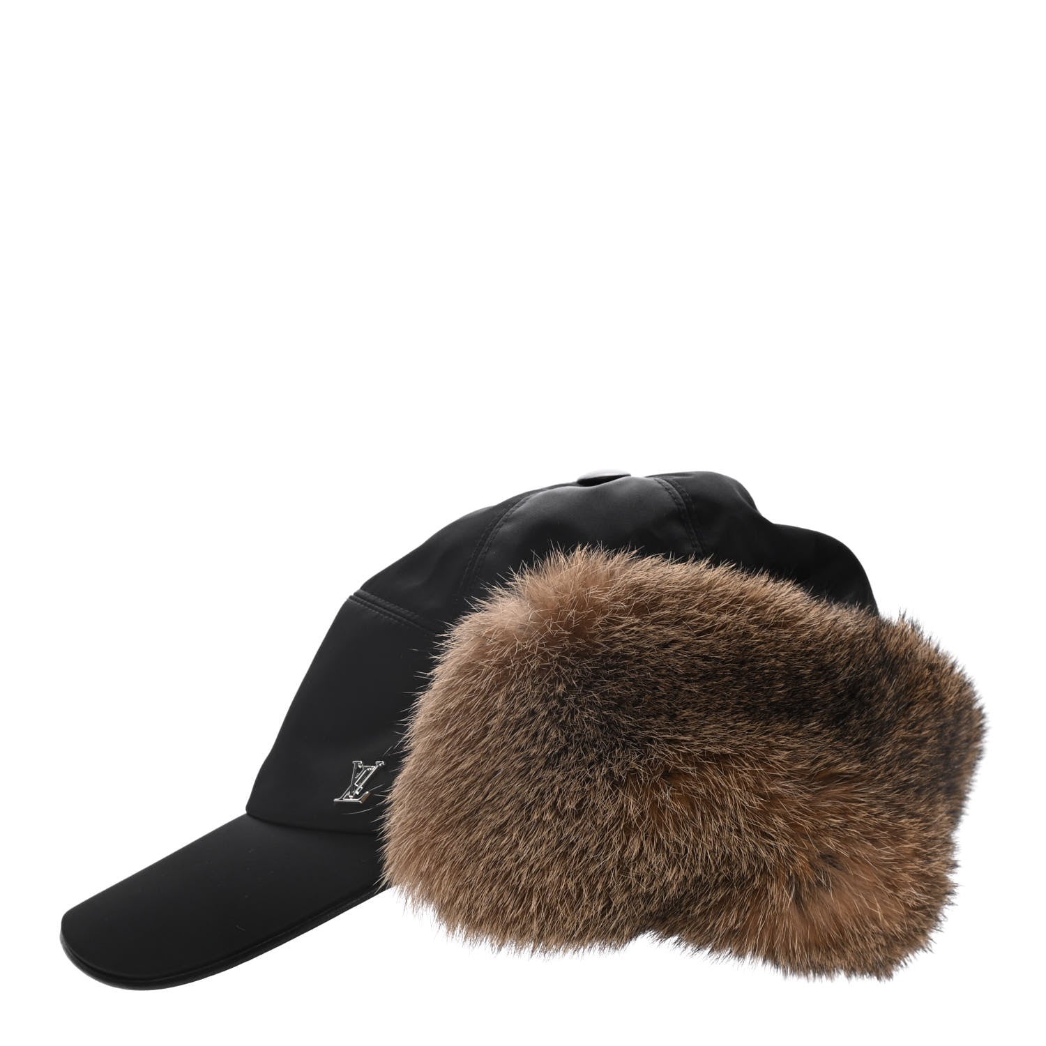 Louis Vuitton Nylon Rabbit Fur Wilderness Chapka Hat 59 Natural 4 of 10