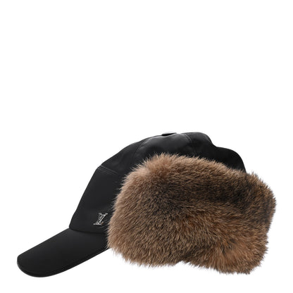 Louis Vuitton Nylon Rabbit Fur Wilderness Chapka Hat 59 Natural 4 of 10