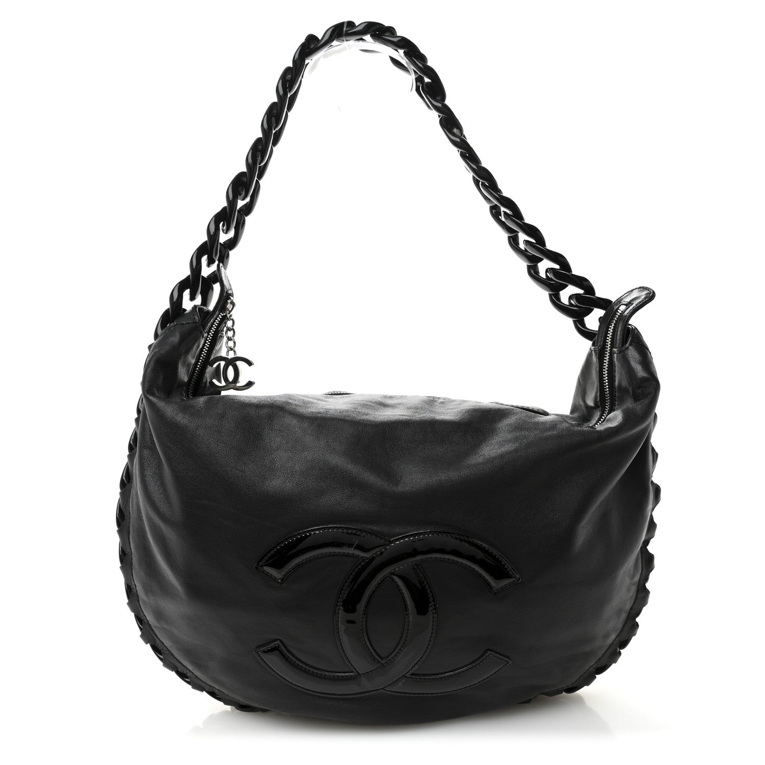 Chanel Calfskin Modern Chain Rhodoid Hobo Black 1 of 11