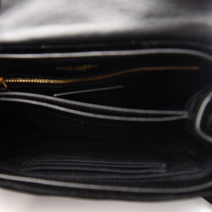 Saint Laurent Velvet Y Quilted Monogram Toy Loulou Chain Satchel French Black 5 of 13