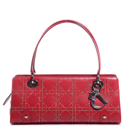 Christian Dior Lambskin Cannage Studded East West Lady Dior Red 1 of 7
