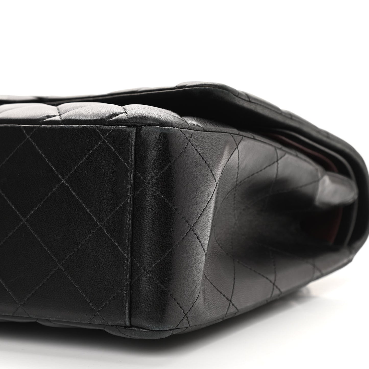 Lambskin Quilted Maxi Double Flap Black