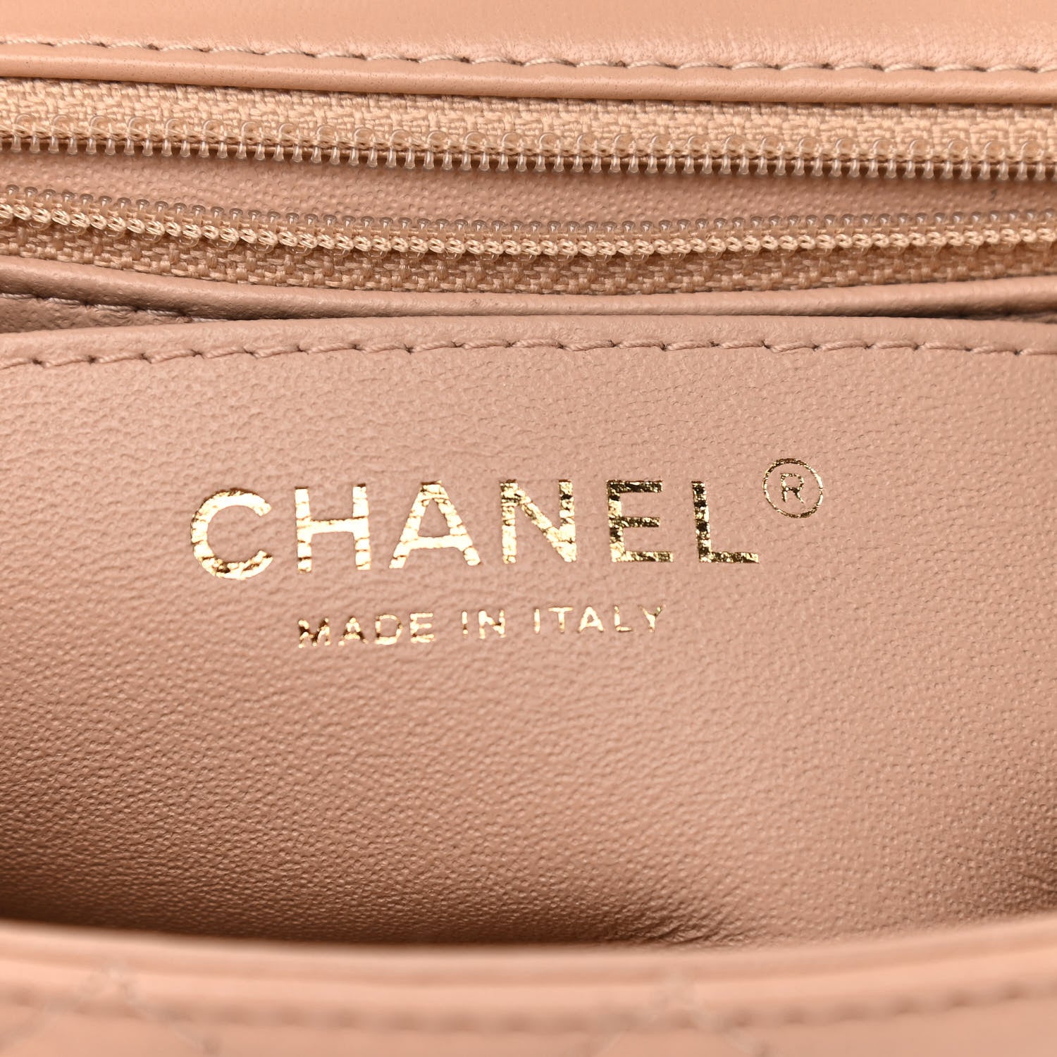 Chanel Lambskin Quilted Mini Rectangular Flap Dark Beige 5 of 10