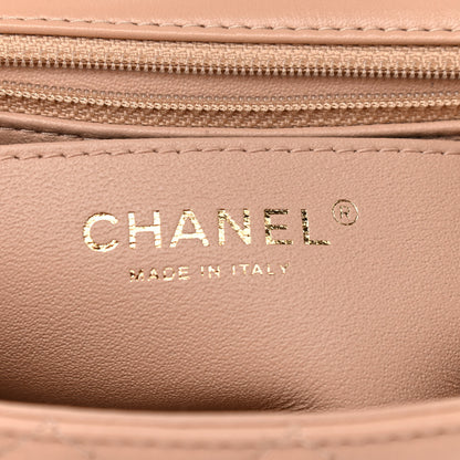 Chanel Lambskin Quilted Mini Rectangular Flap Dark Beige 5 of 10