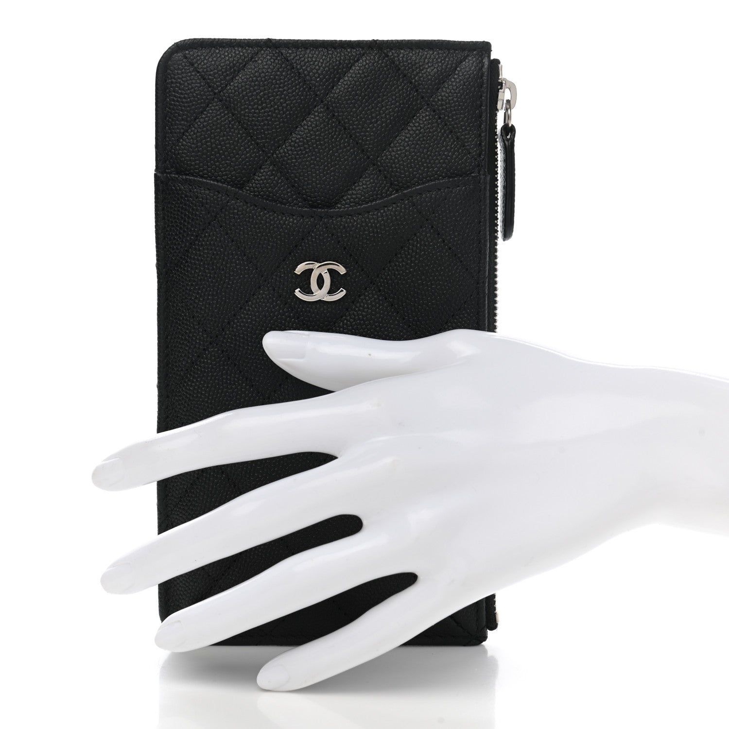 Chanel Caviar Quilted Classic Flat Wallet Pouch Black 2 of 8