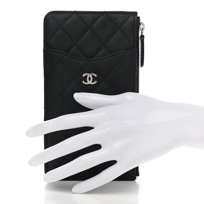 Chanel Caviar Quilted Classic Flat Wallet Pouch Black 2 of 8