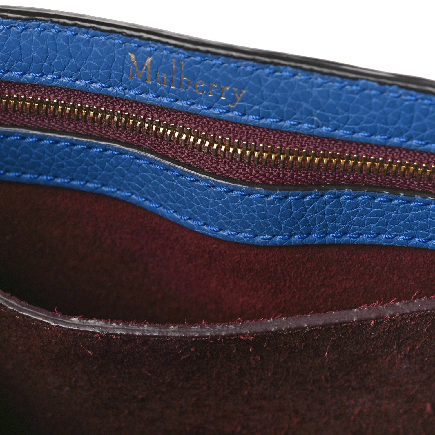 Mulberry Classic Grain Calfskin Small Bayswater Porcelain Blue 13 of 14