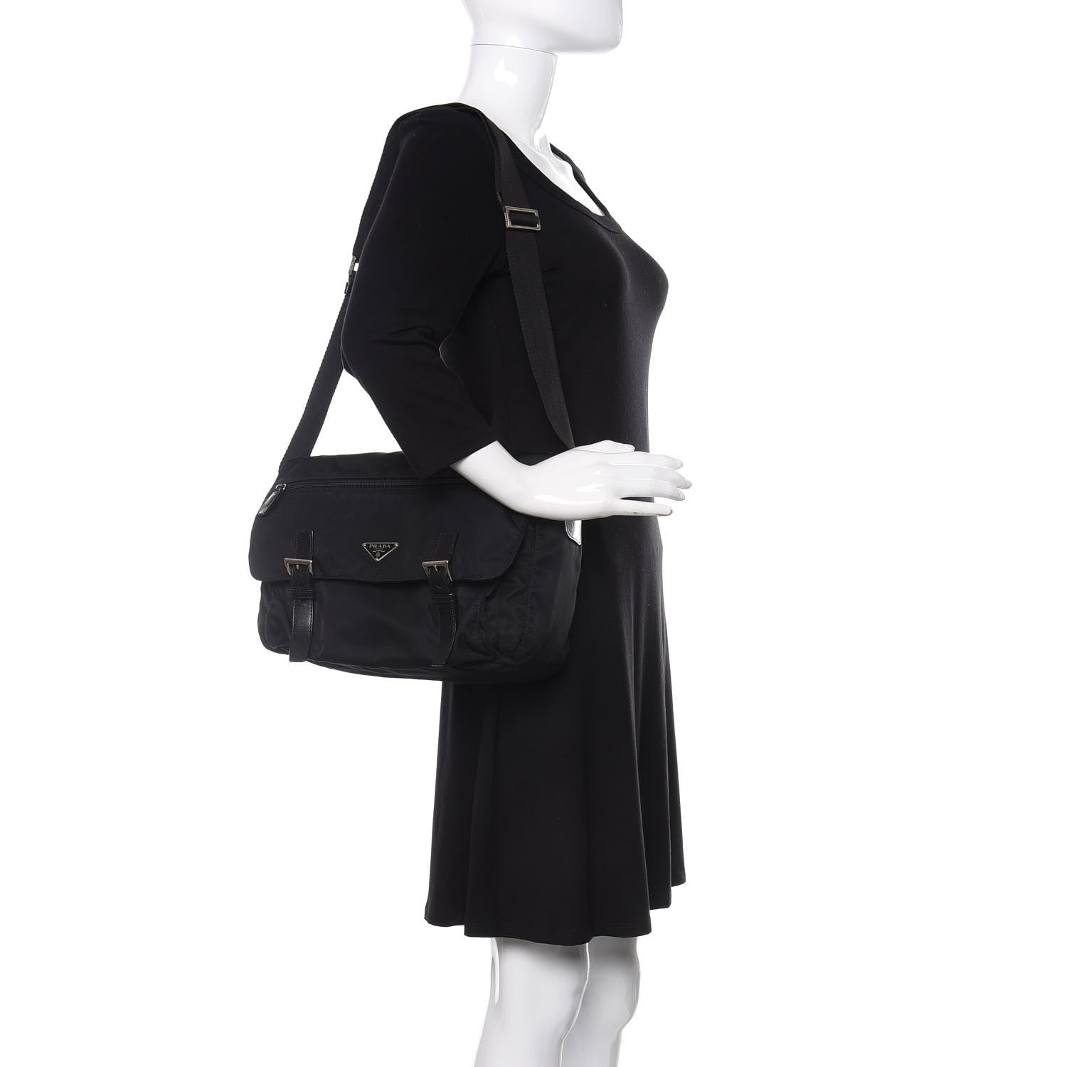 Prada Nylon Vela Messenger Bag Black 2 of 11
