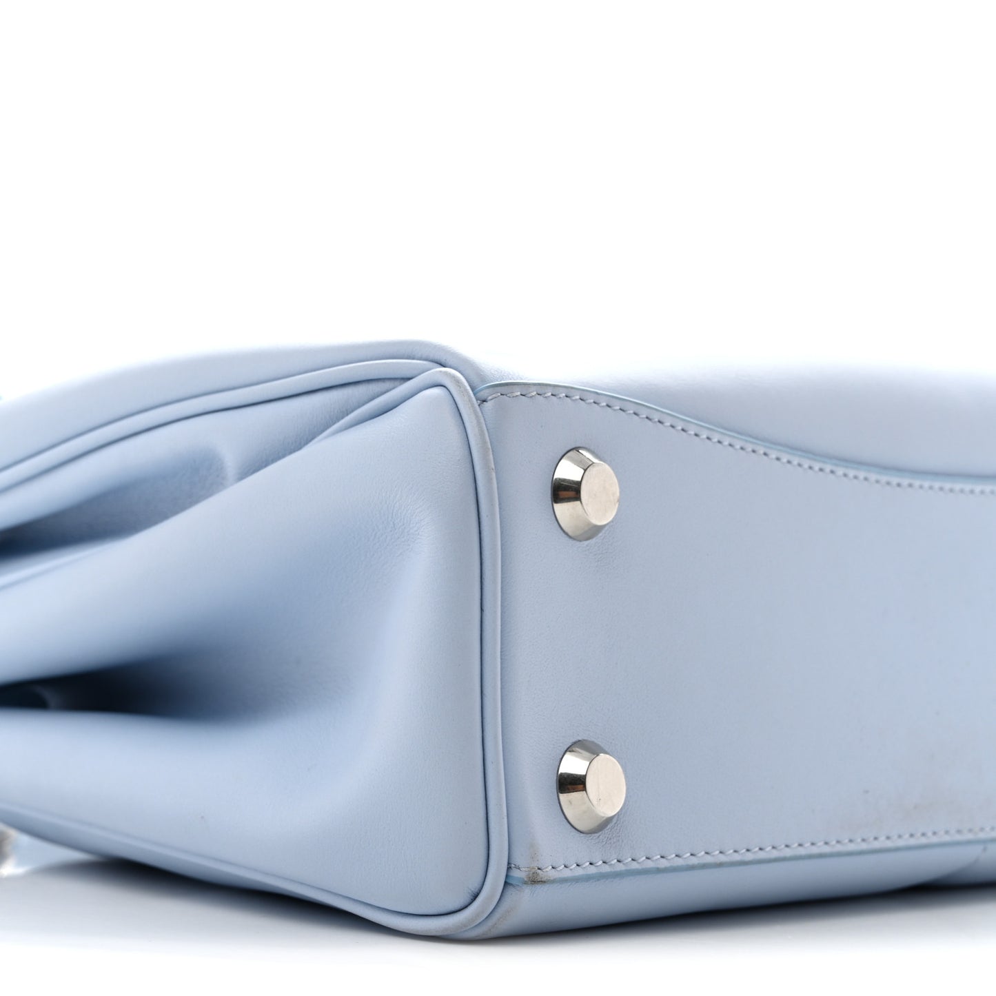 Natural Smooth Calfskin Small Rodeo Top Handle Handbag Cloudy Blue