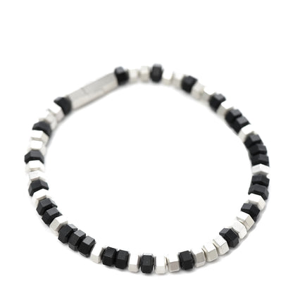 David Yurman Sterling Silver Rubber Hex Bead Bracelet Black 1 of 6