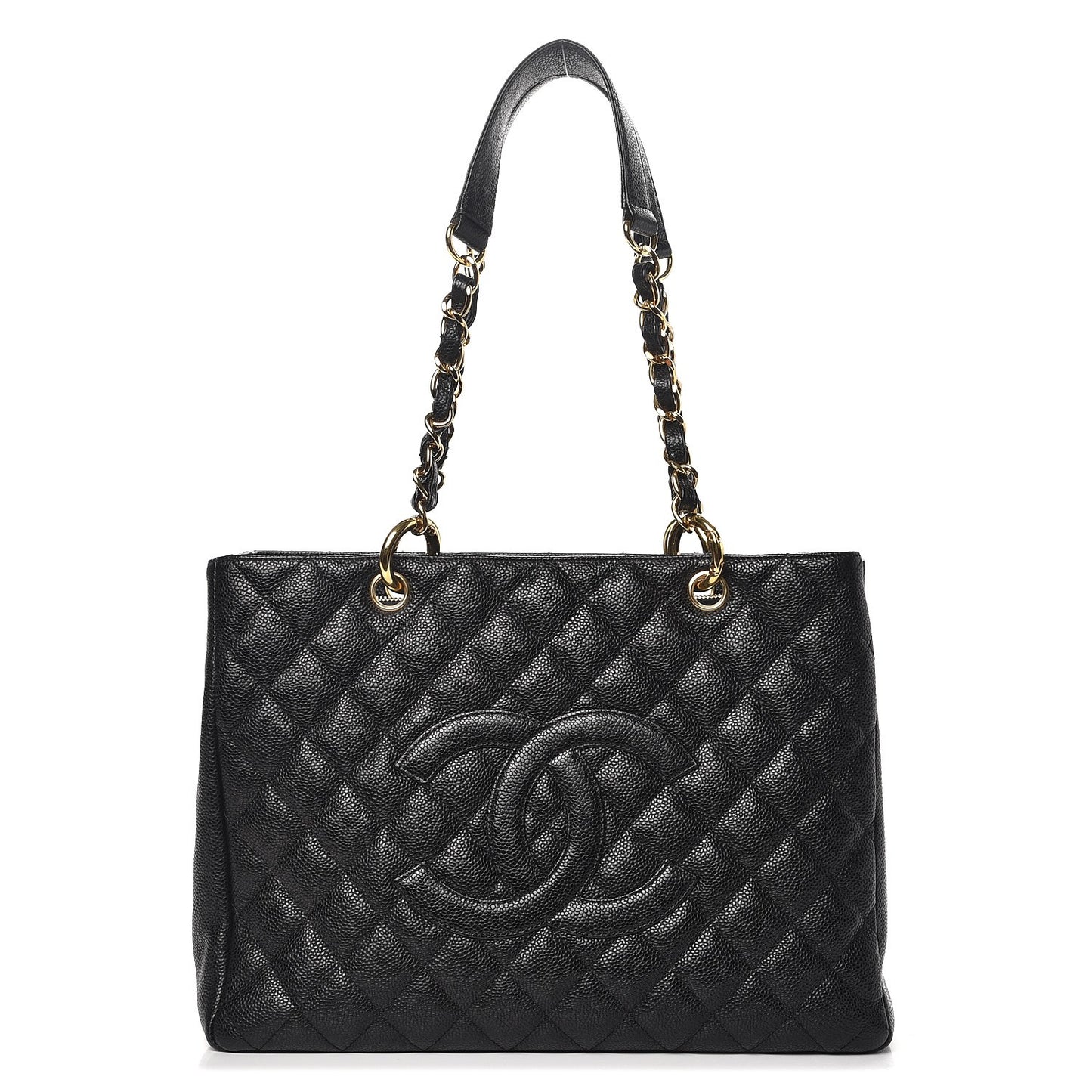 Caviar Quilted Grand Shopping Tote GST Black