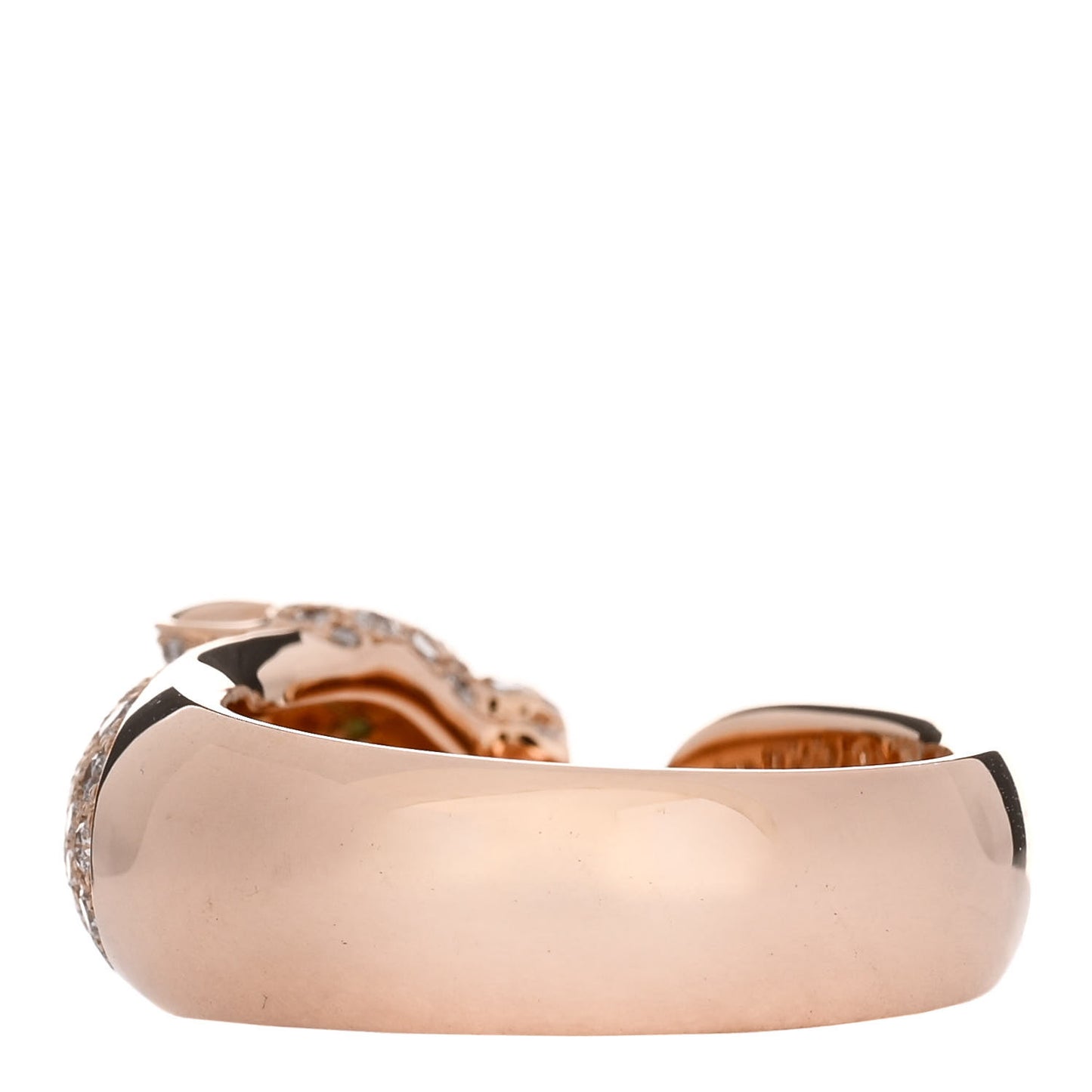 18K Pink Gold Diamond Onyx Emerald Panthere De Cartier Band Ring 58 8.5