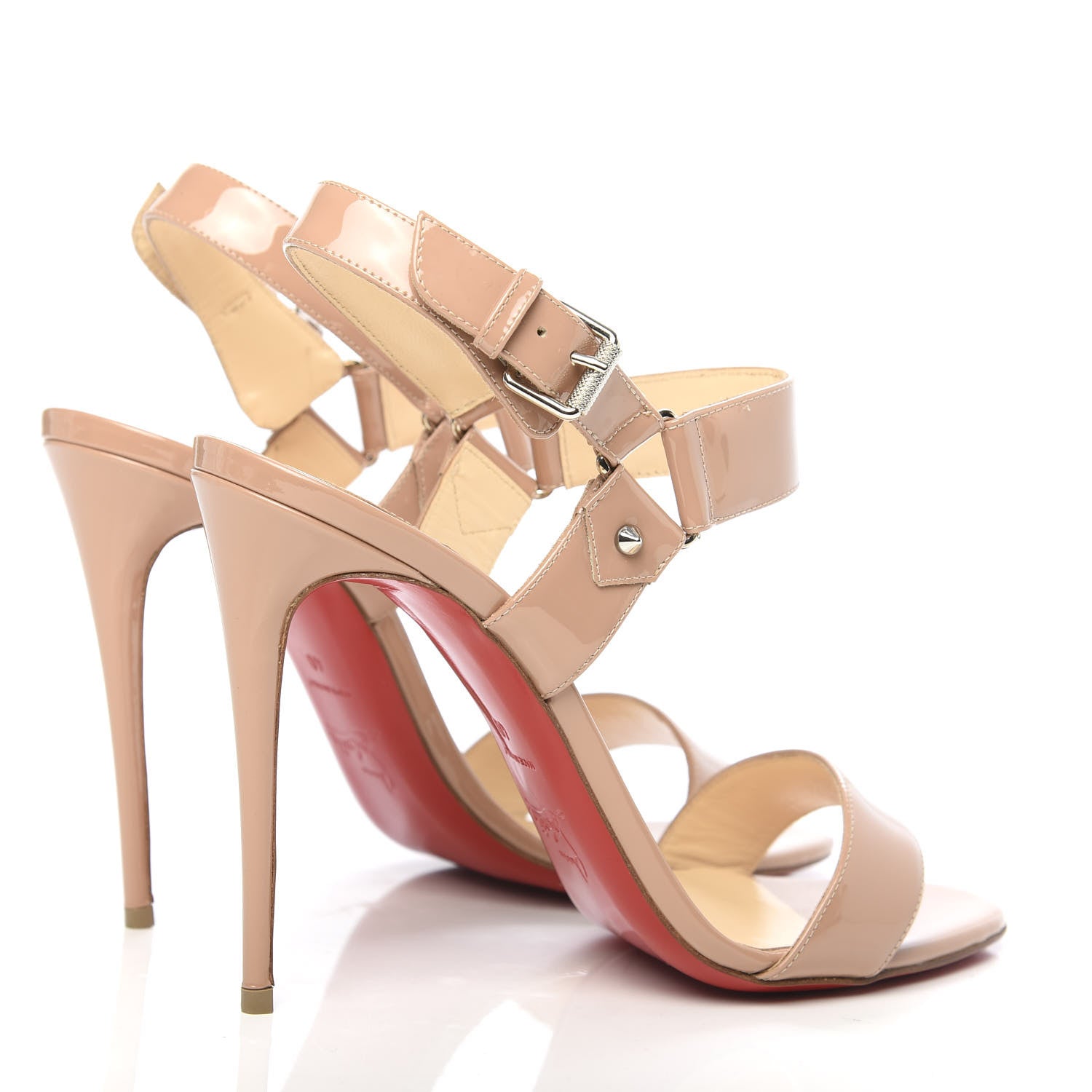 Christian Louboutin Patent Sova Heel 100 Sandals 40 Nude 4 of 9
