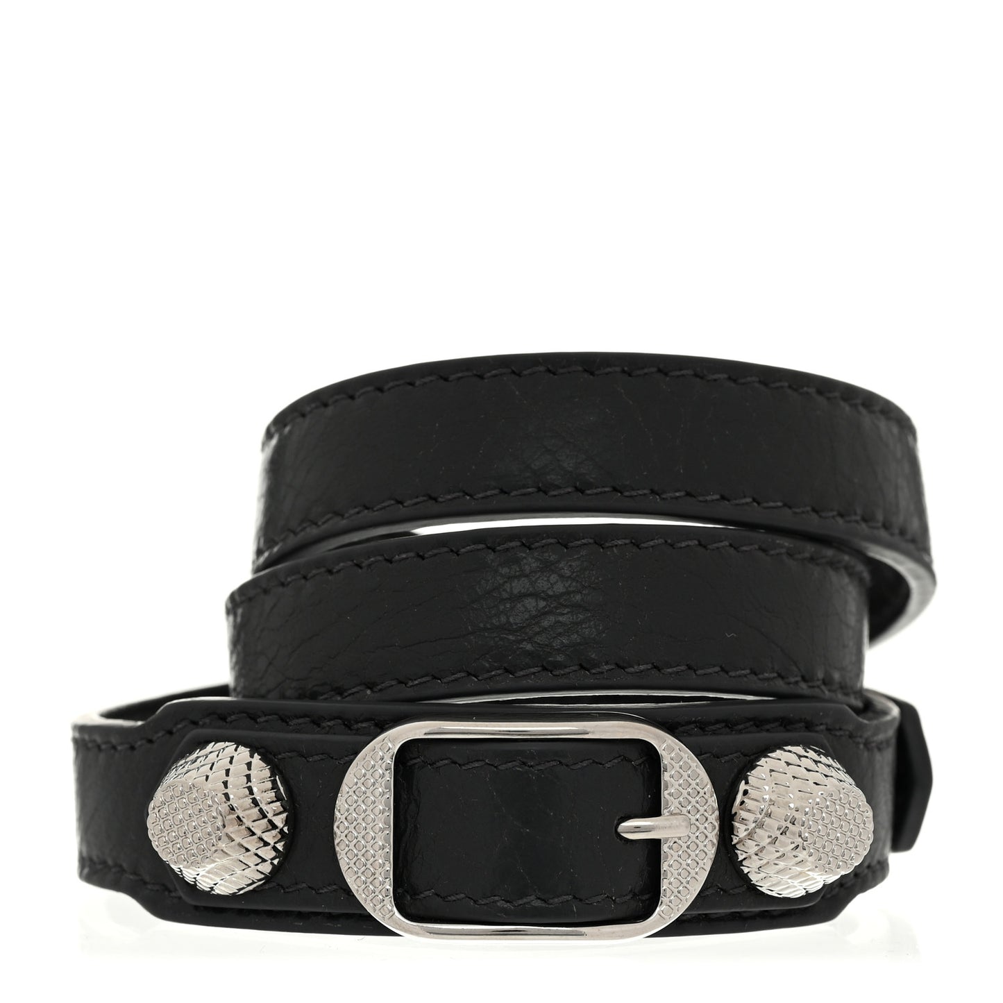 Agneau Giant Silver Hardware Triple Tour M Bracelet Gris Fossile