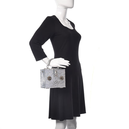 Dolce & Gabbana Plexiglass Embellished Metallic Dauphine Box Bag Argento 2 of 21