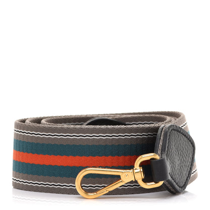 Prada Vitello Daino Striped Fabric Shoulder Strap 1 of 5