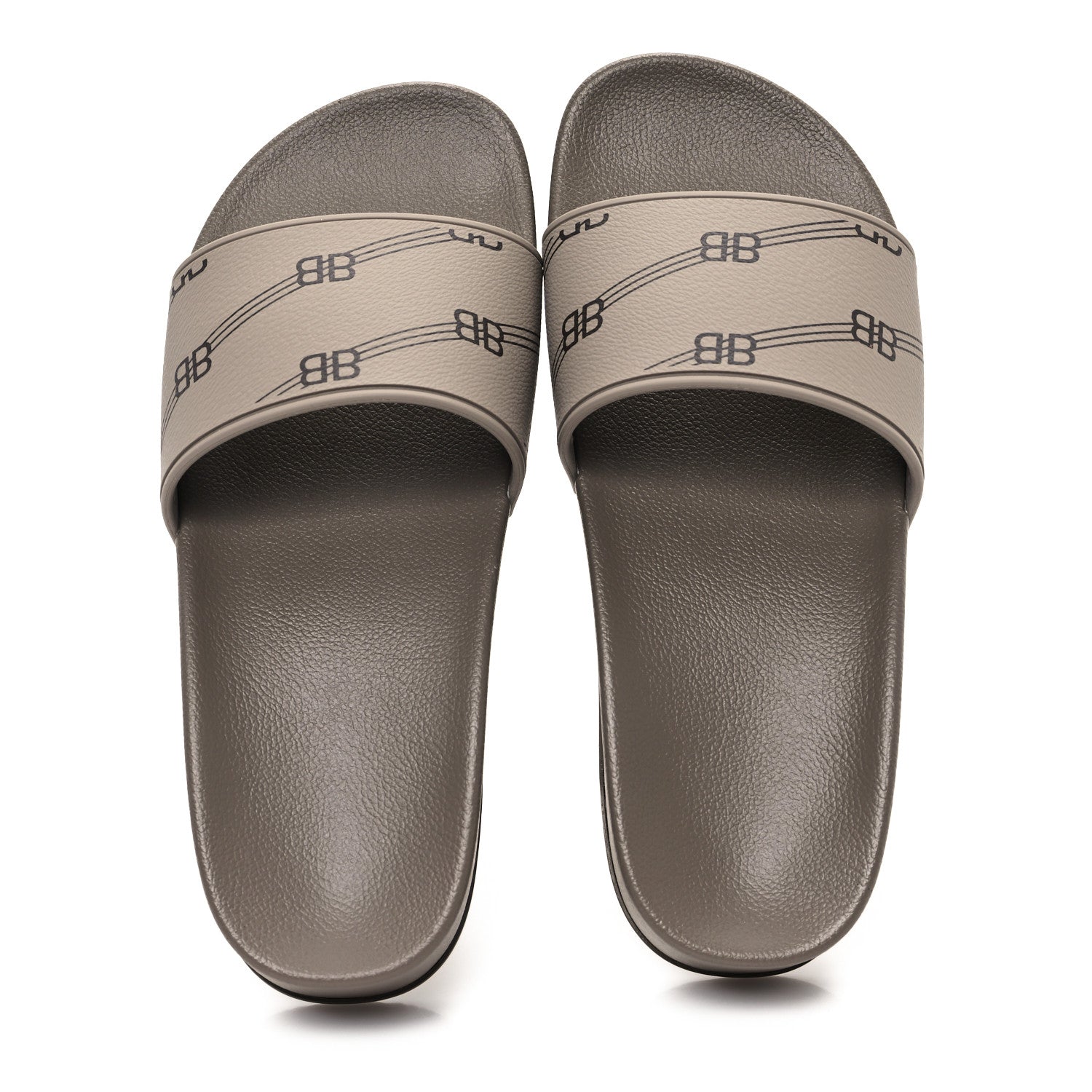 Balenciaga Rubber Allover Logo Womens Pool Wedge Slide Sandals 35 Dark Mink 2 of 8