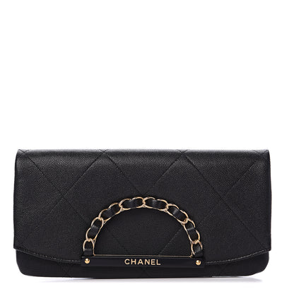 Chanel Grained Calfskin Small Chain Handle Clutch Black 1 of 7