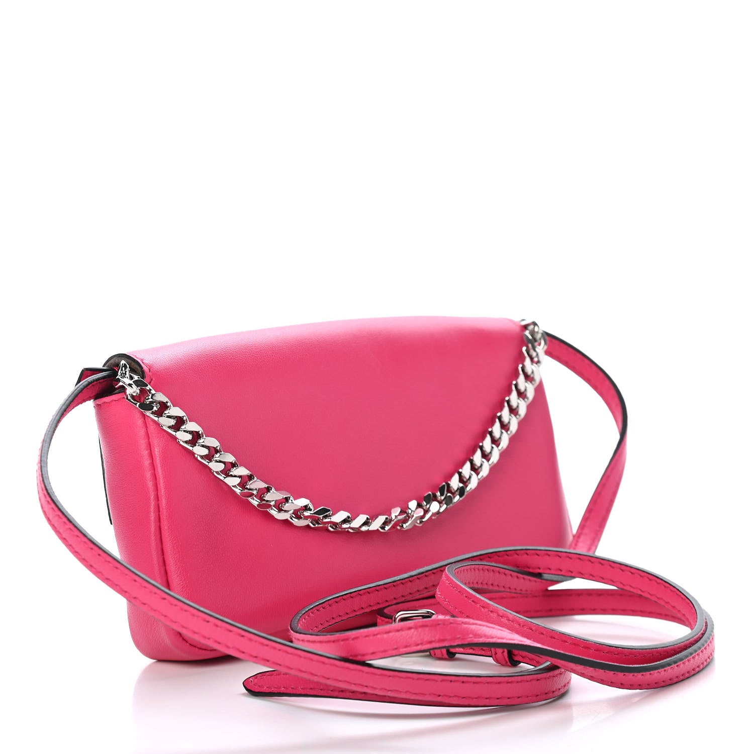 Fendi Shiny Nappa Micro Baguette Fuchsia 2 of 8